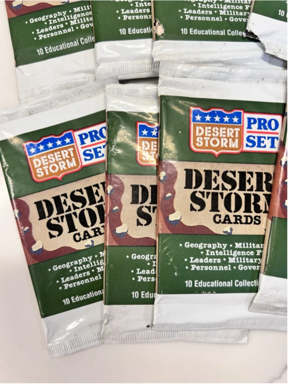 1991 Pro Set Desert Storm Military Collectible Cards - 15 Single Packs Unopened